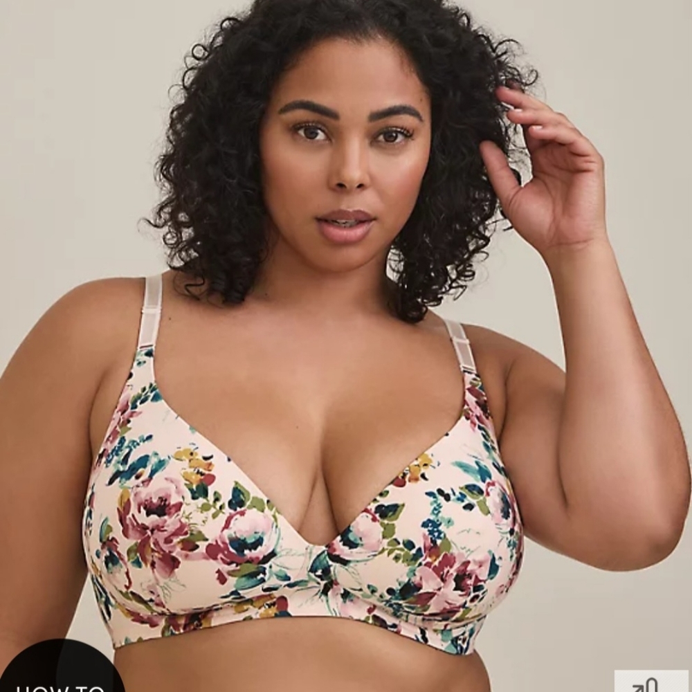 360 Back Smoothing Lightly Lined Deep V Plunge Bra, NO underwire